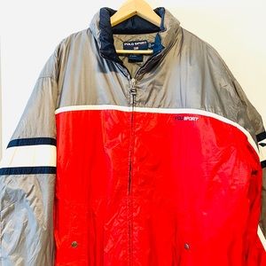 Vintage Polo Sport Ralph Lauren Red Gray Jacket
